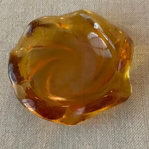 Vintage Fenton MCM Amber Glass Ashtray